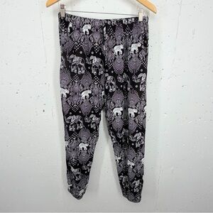 GM Fashion One Size Black & White Elephant Jogger Harem Pants